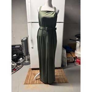 No Boundaries Army Green Belted Jumpsuit in Medium